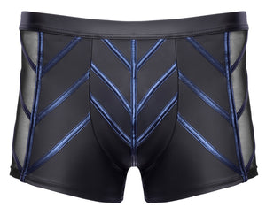 NEK Boxer met metallic blauwe strepen en net inzetstukken - Zwart