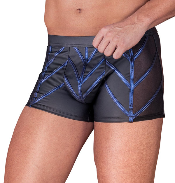 NEK Boxer met metallic blauwe strepen en net inzetstukken - Zwart - NEK - SKU: 21335551701