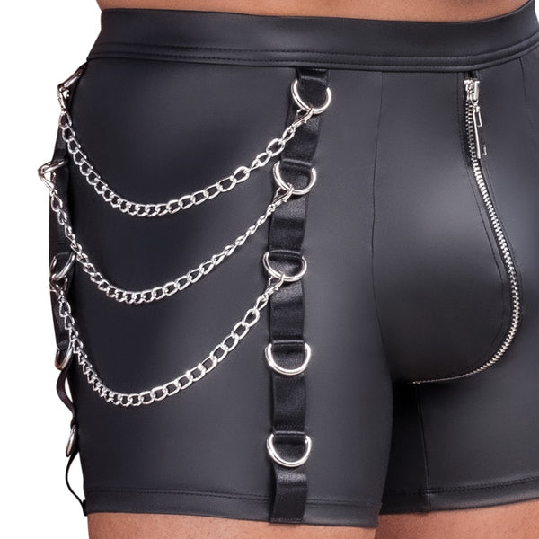 Boxer met zilverkleurige details en ritszak - Zwart - NEK - SKU: 21335631701