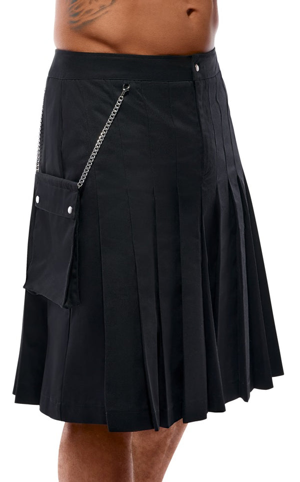 Svenjoyment kilt met afneembare zak - Zwart