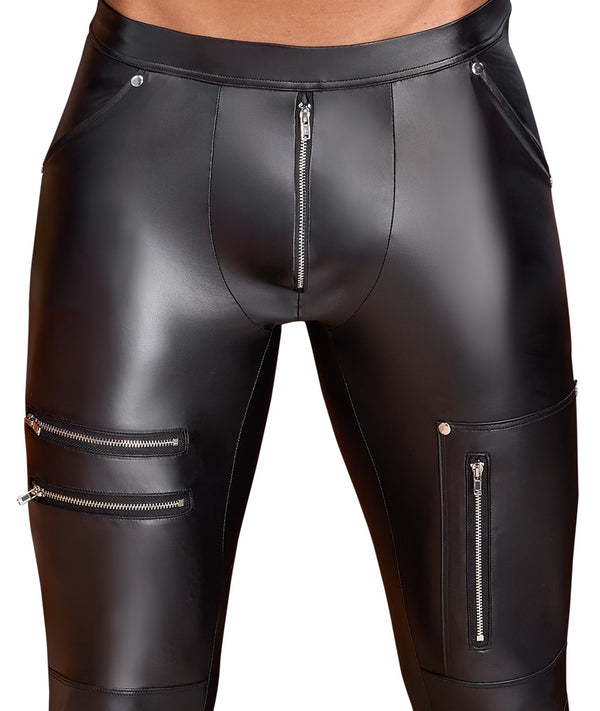 Broek met zilverkleurige ritsdetails - Zwart - NEK - SKU: 21403141701