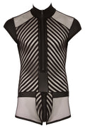 Svenjoyment playsuit met streepdessin - Zwart