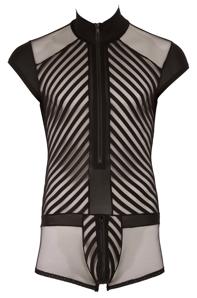 Svenjoyment playsuit met streepdessin - Zwart