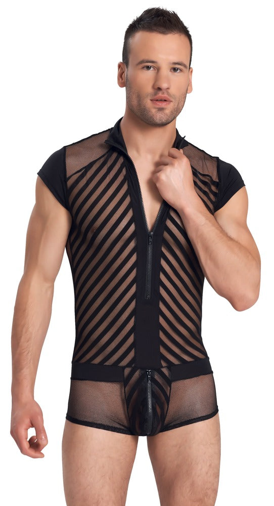 Svenjoyment playsuit met streepdessin - Zwart