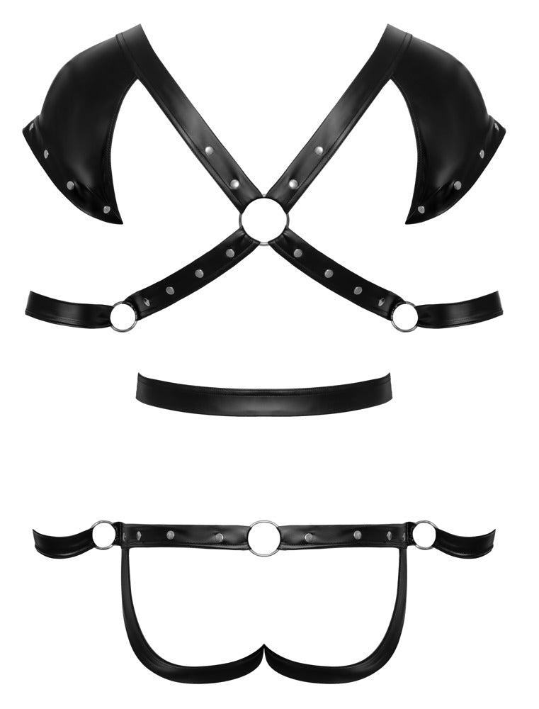 Svenjoyment body met harnaslook - Zwart
