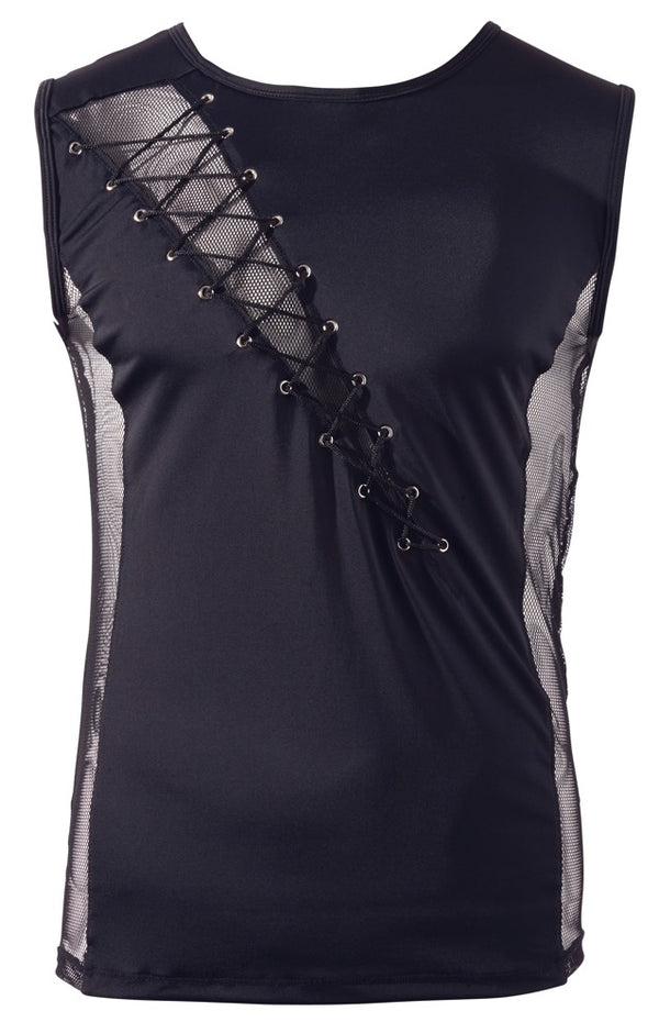 Svenjoyment shirt met vetersluiting - Zwart - Svenjoyment - SKU: 21605791701