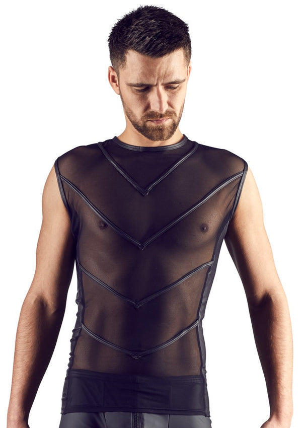 Svenjoyment shirt met powernet inzetstukken - Zwart - Svenjoyment - SKU: 21609781701