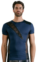 NEK shirt met vetersluiting - Blauw