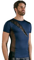 NEK shirt met vetersluiting - Blauw