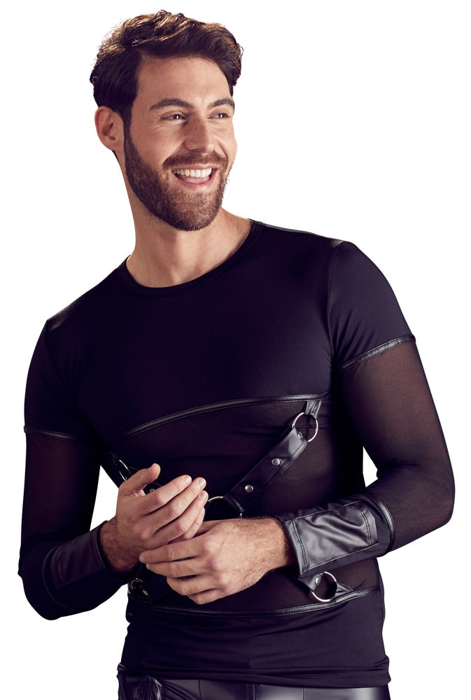 NEK shirt met borstharnas - Zwart