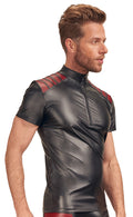 NEK shirt met rode inzet - Zwart