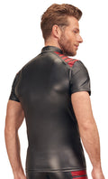 NEK shirt met rode inzet - Zwart