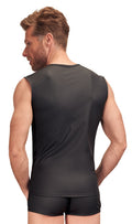 NEK mouwloos shirt met netinzetten - Zwart