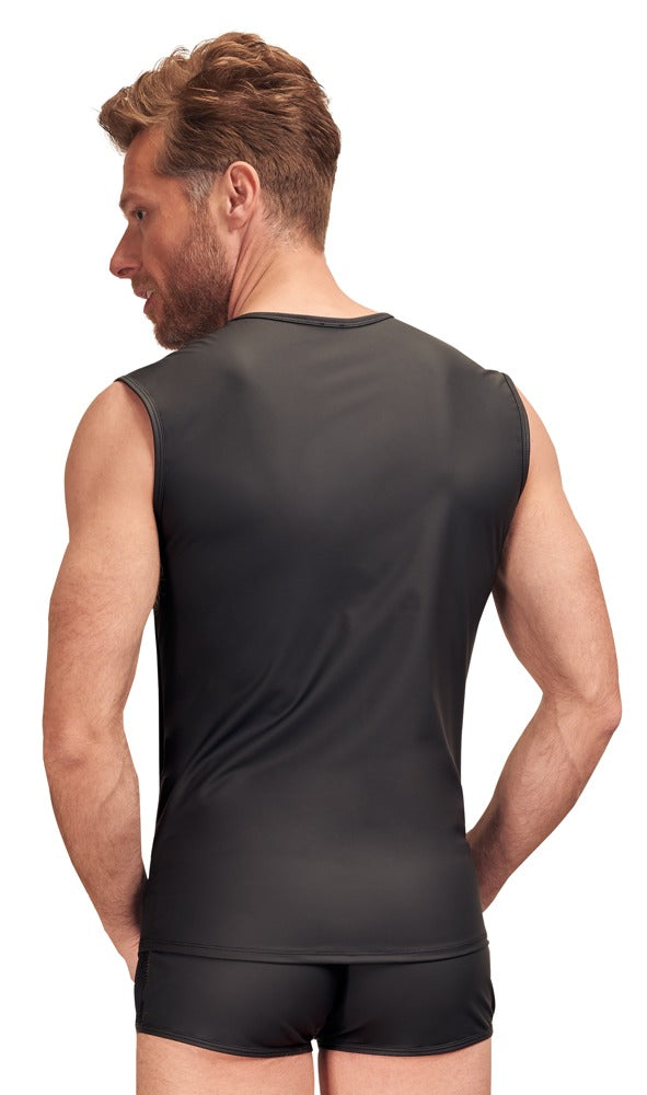 NEK mouwloos shirt met netinzetten - Zwart - NEK - SKU: 21615321701