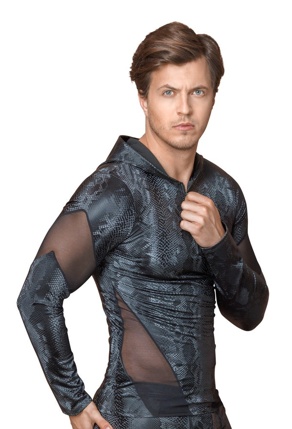 NEK glinsterend shirt met capuchon - Zwart - NEK - SKU: 21615671701