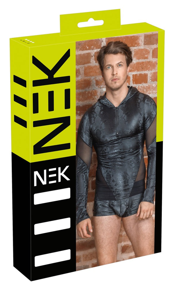 NEK glinsterend shirt met capuchon - Zwart - NEK - SKU: 21615671701