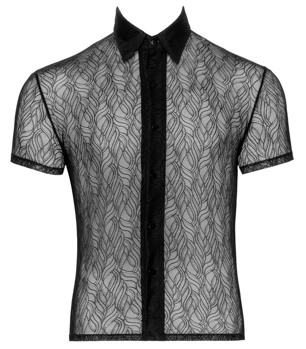 Shirt transparant met knoopsluiting - Zwart - Svenjoyment - SKU: 21616561711