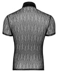 Svenjoyment strak half-sleeve kanten hemd - Zwart
