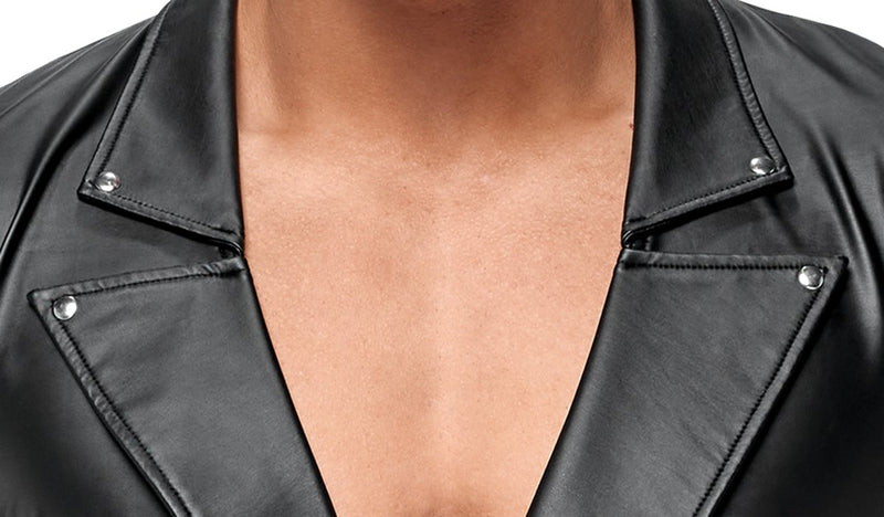 NEK casual biker shirt met elastiek - Zwart