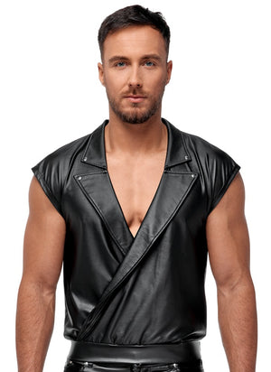 NEK casual biker shirt met elastiek - Zwart