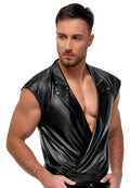 NEK casual biker shirt met elastiek - Zwart