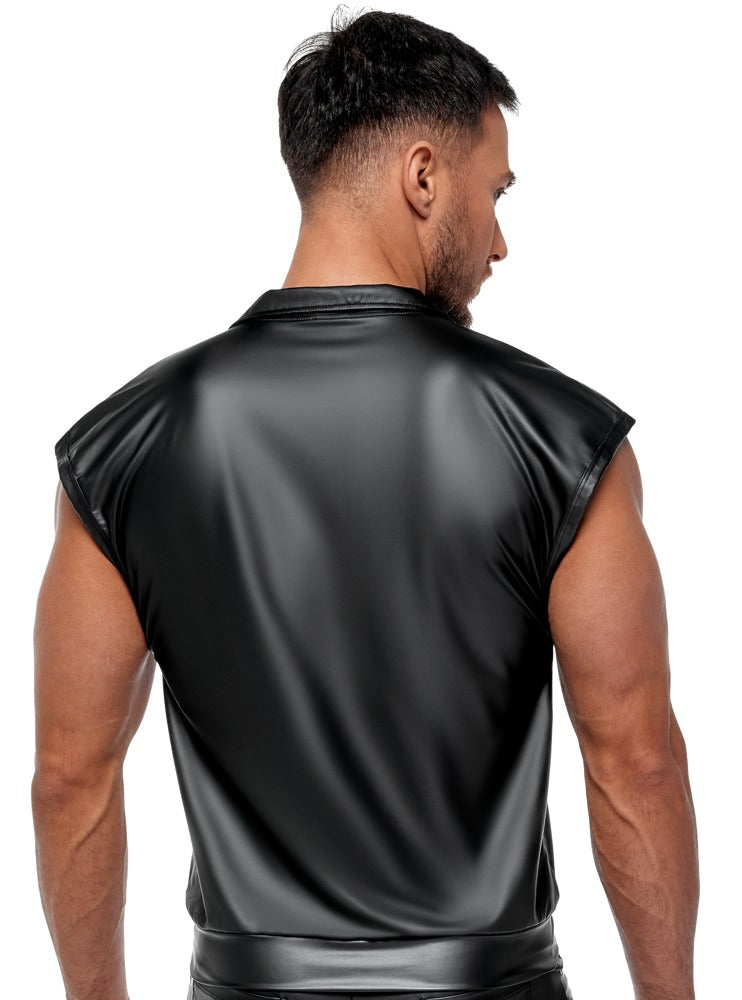 NEK casual biker shirt met elastiek - Zwart