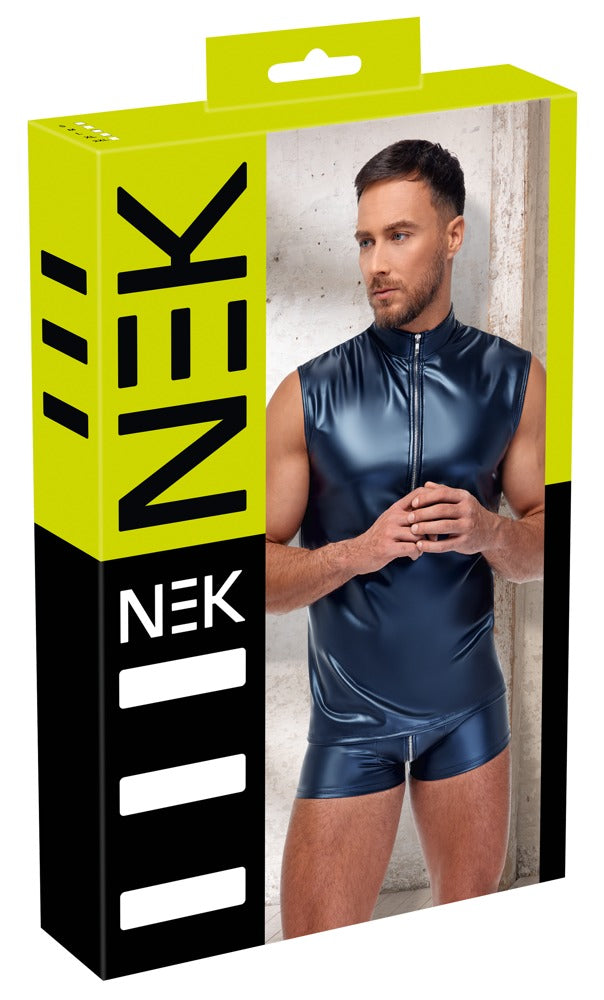 NEK mouwloos shirt met ritssluiting - Blauw