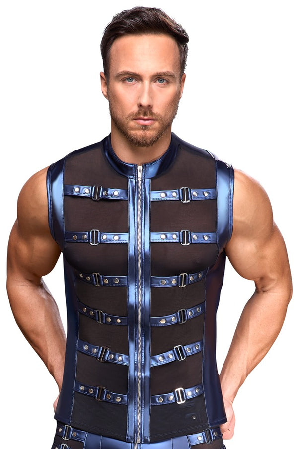 NEK bandjes shirt met ritssluiting - Blauw - NEK - SKU: 21618344701