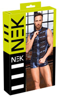 NEK bandjes shirt met ritssluiting - Blauw