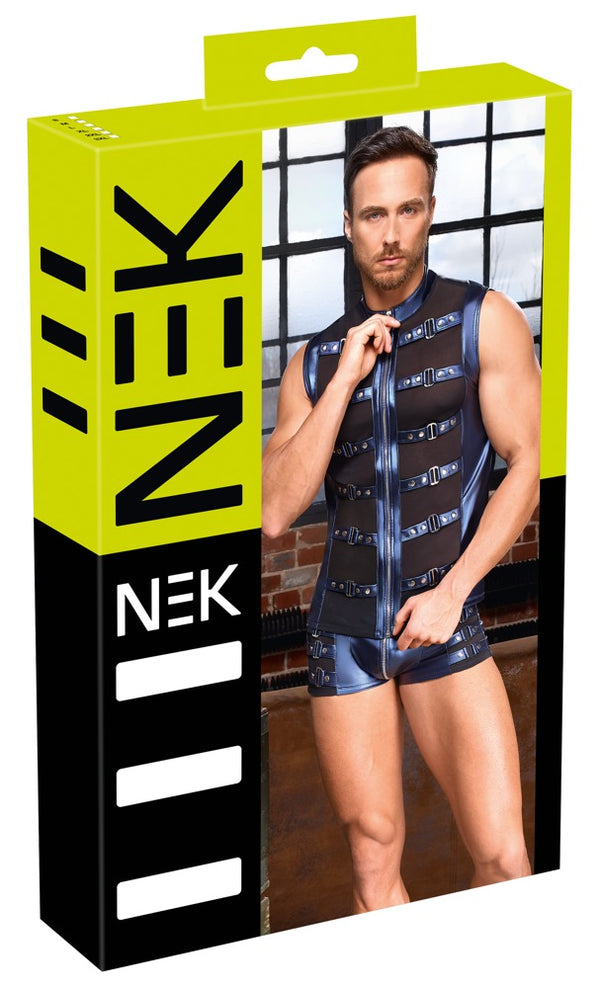 NEK bandjes shirt met ritssluiting - Blauw - NEK - SKU: 21618344701