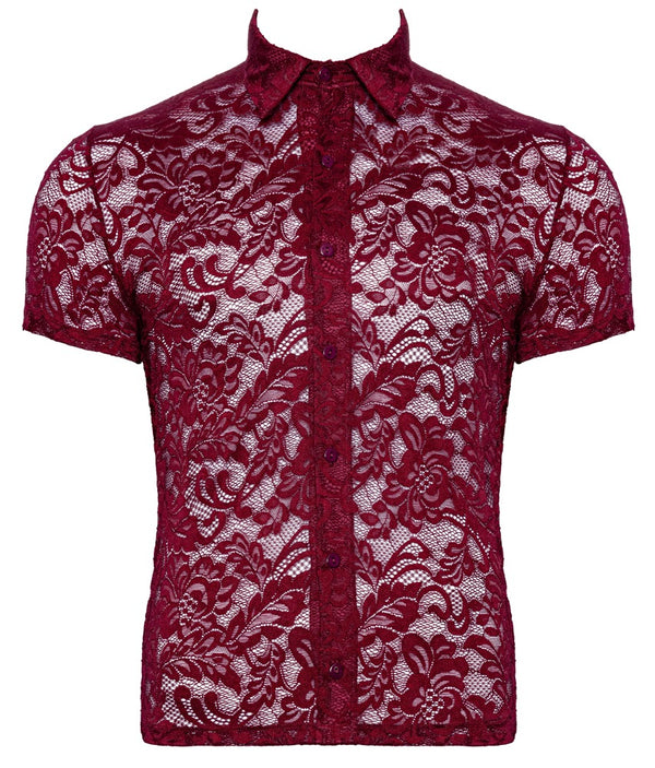 Svenjoyment transparant kanten shirt - Rood