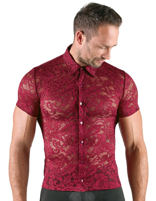 Svenjoyment transparant kanten shirt - Rood