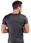 NEK shirt met net-inzetstukken - Zwart