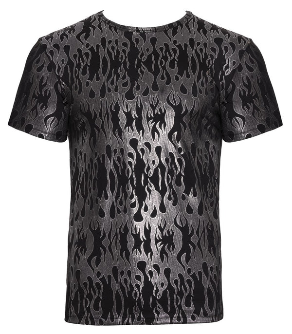 Svenjoyment shirt met metallic dessin - Zwart - Svenjoyment - SKU: 21620241701