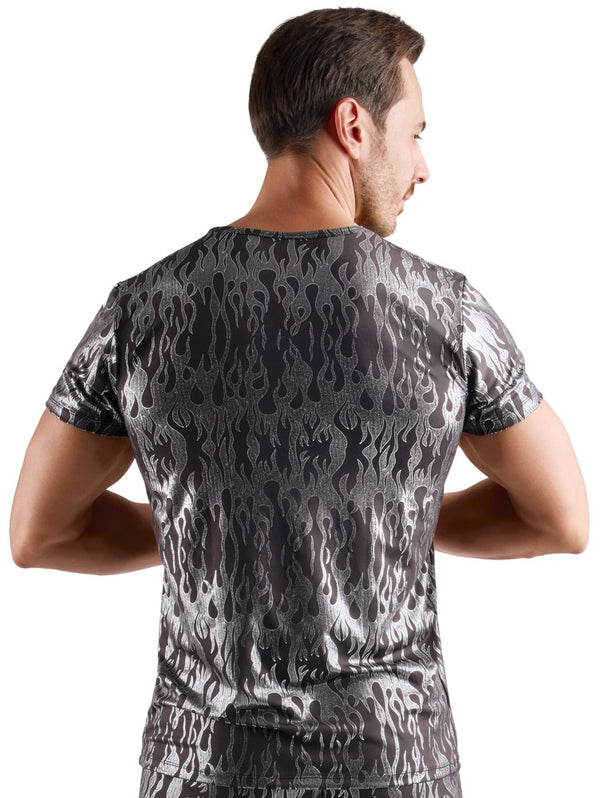 Svenjoyment shirt met metallic dessin - Zwart - Svenjoyment - SKU: 21620241701