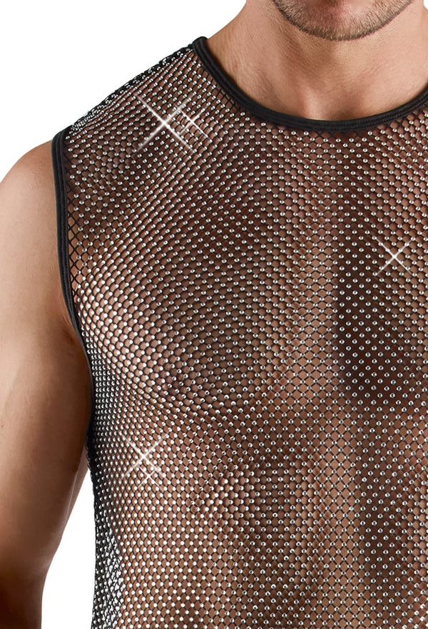 Nethemd transparant met edelstenen - Zwart - Svenjoyment - SKU: 21620401701