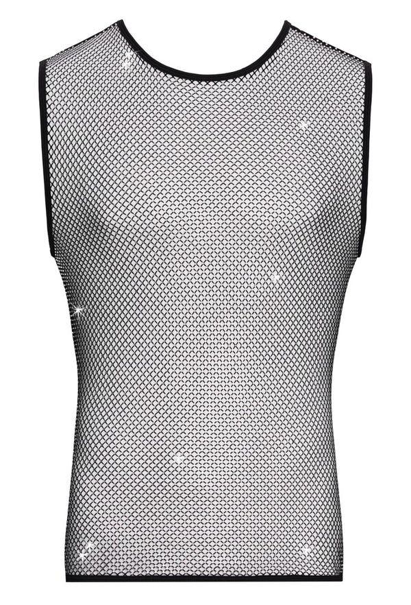 Nethemd transparant met edelstenen - Zwart - Svenjoyment - SKU: 21620401701