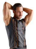 Svenjoyment Shirt met wetlook en gouden ritssluiting - Zwart