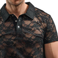 Svenjoyment transparant shirt met korte mouwen - Zwart