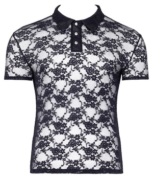 Svenjoyment transparant shirt met korte mouwen - Zwart