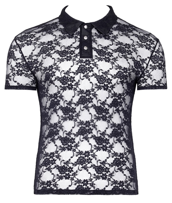 Svenjoyment transparant shirt met korte mouwen - Zwart