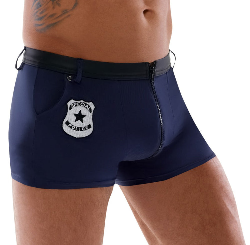 Boxershort politiestijl met embleem - Blauw