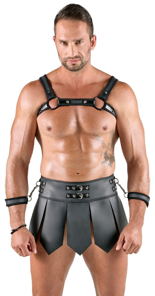 Bondage set met borst harness & handboeien - Zwart - Svenjoyment - SKU: 21805451701