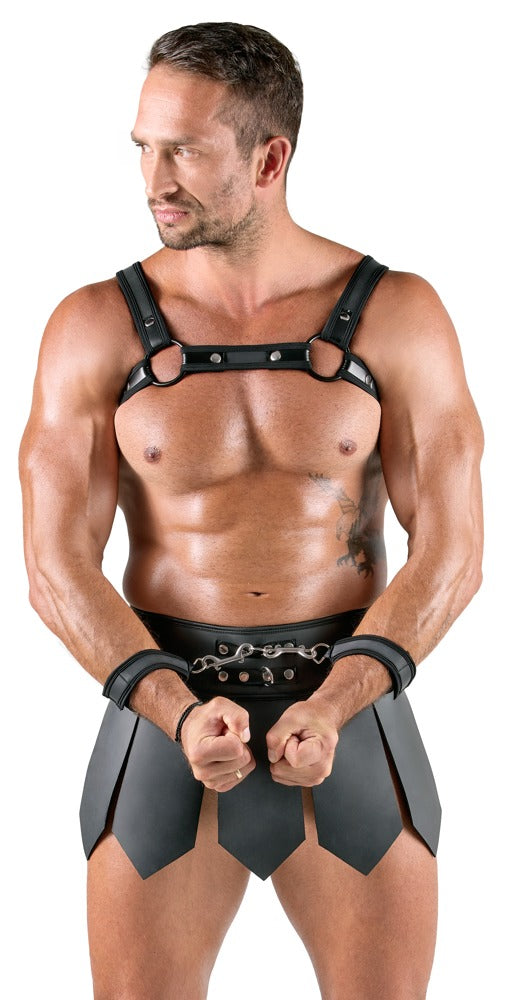 Bondage set met borst harness & handboeien - Zwart - Svenjoyment - SKU: 21805451701