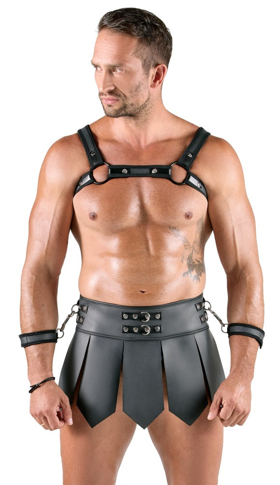 Bondage set met borst harness & handboeien - Zwart - Svenjoyment - SKU: 21805451701