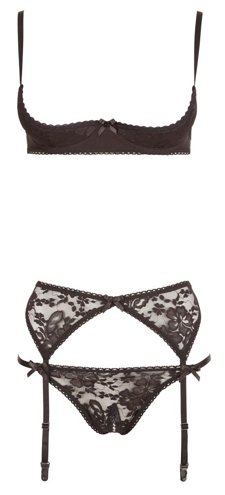 Cottelli LINGERIE plank bra met beugelcups - Zwart - Cottelli LINGERIE - SKU: 22101851231