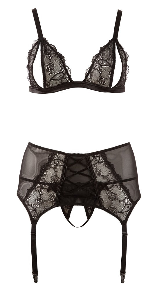 Cottelli CURVES beugellos kanten set - Zwart - Cottelli CURVES - SKU: 22119551051