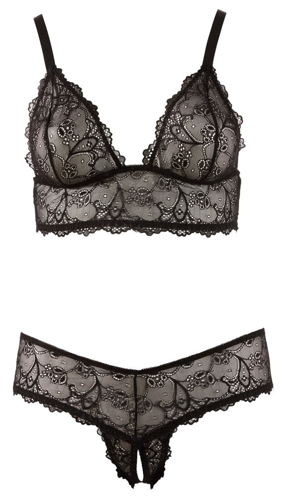 Cottelli CURVES beugelloos kant set - Zwart - Cottelli CURVES - SKU: 22124041051