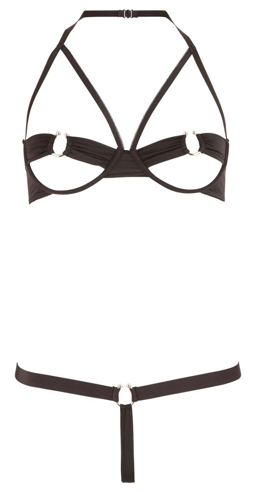 Cottelli LINGERIE beugelbra met open cups - Zwart - Cottelli LINGERIE - SKU: 22125101231