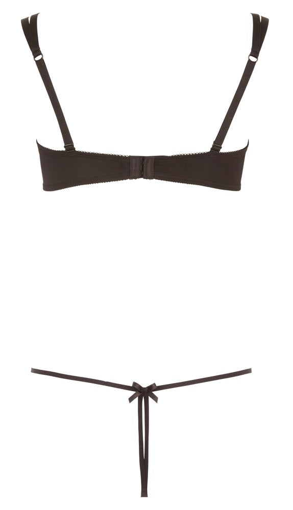 Cottelli LINGERIE Bra met open cups en jarretels - Zwart